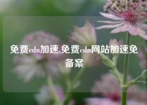 免费cdn加速,免费cdn网站加速免备案