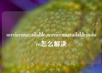 serviceunavailable,serviceunavailableinstore怎么解决