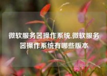 微软服务器操作系统,微软服务器操作系统有哪些版本