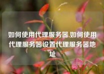 如何使用代理服务器,如何使用代理服务器设置代理服务器地址