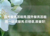 国外服务器租用,国外服务器租用一站式服务,价格低,质量好!
