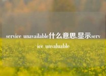 service unavailable什么意思,显示service unvaluable