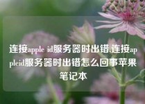连接apple id服务器时出错,连接appleid服务器时出错怎么回事苹果笔记本