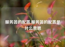 服务器的配置,服务器的配置是什么意思