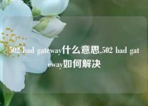502 bad gateway什么意思,502 bad gateway如何解决
