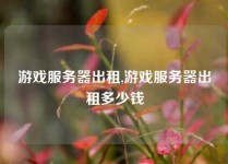 游戏服务器出租,游戏服务器出租多少钱