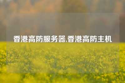 香港高防服务器,香港高防主机