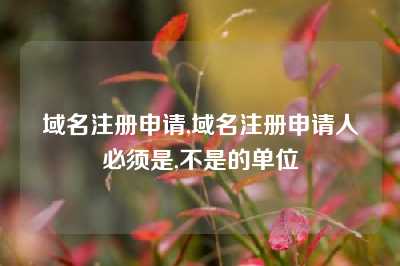 域名注册申请,域名注册申请人必须是,不是的单位