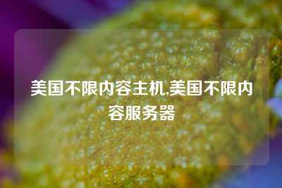 美国不限内容主机,美国不限内容服务器