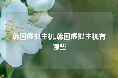 韩国虚拟主机,韩国虚拟主机有哪些