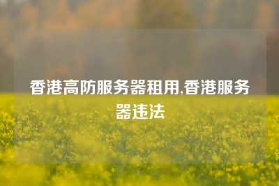 香港高防服务器租用,香港服务器违法