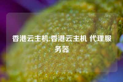 香港云主机,香港云主机 代理服务器