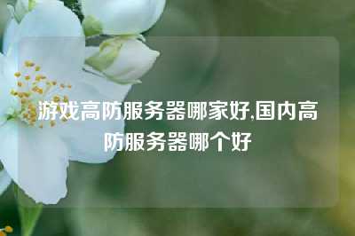 游戏高防服务器哪家好,国内高防服务器哪个好