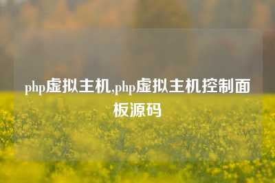 php虚拟主机,php虚拟主机控制面板源码
