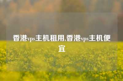香港vps主机租用,香港vps主机便宜