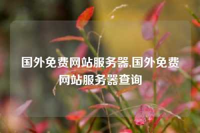 国外免费网站服务器,国外免费网站服务器查询