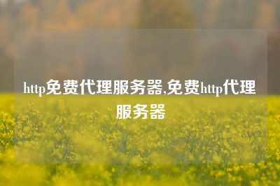 http免费代理服务器,免费http代理服务器