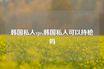 韩国私人vps,韩国私人可以持枪吗