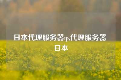 日本代理服务器ip,代理服务器 日本