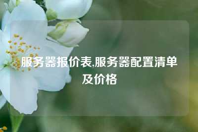 服务器报价表,服务器配置清单及价格