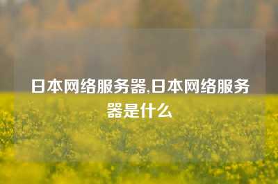 日本网络服务器,日本网络服务器是什么