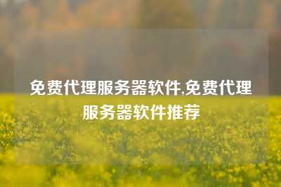 免费代理服务器软件,免费代理服务器软件推荐