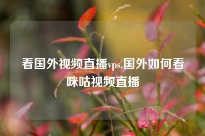 看国外视频直播vps,国外如何看咪咕视频直播