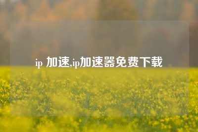 ip 加速,ip加速器免费下载