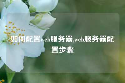 如何配置web服务器,web服务器配置步骤