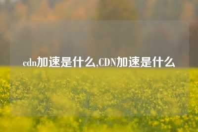 cdn加速是什么,CDN加速是什么