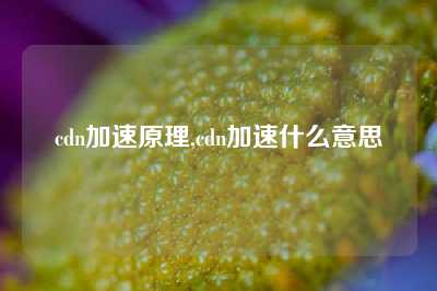 cdn加速原理,cdn加速什么意思