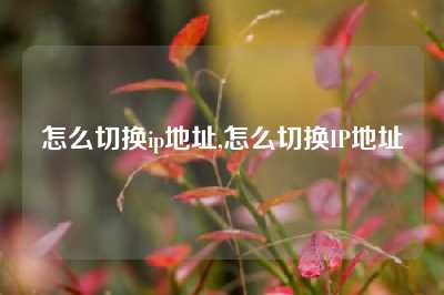 怎么切换ip地址,怎么切换IP地址