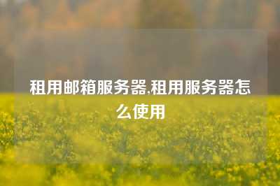 租用邮箱服务器,租用服务器怎么使用