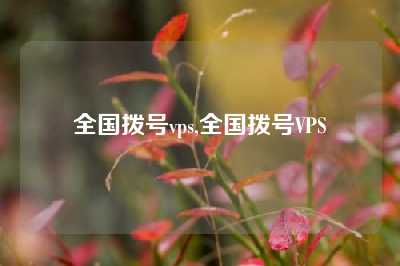 全国拨号vps,全国拨号VPS