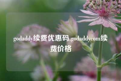 godaddy续费优惠码,godaddycom续费价格