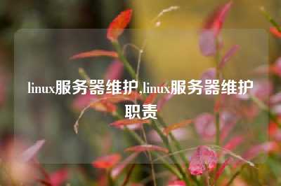 linux服务器维护,linux服务器维护职责