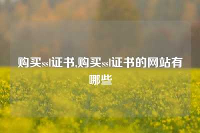 购买ssl证书,购买ssl证书的网站有哪些