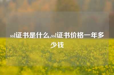 ssl证书是什么,ssl证书价格一年多少钱