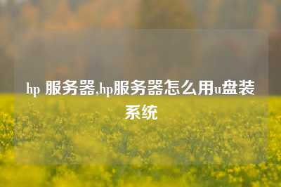hp 服务器,hp服务器怎么用u盘装系统