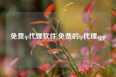 免费ip代理软件,免费的ip代理app