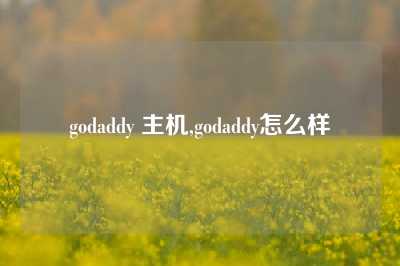 godaddy 主机,godaddy怎么样