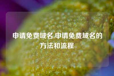 申请免费域名,申请免费域名的方法和流程