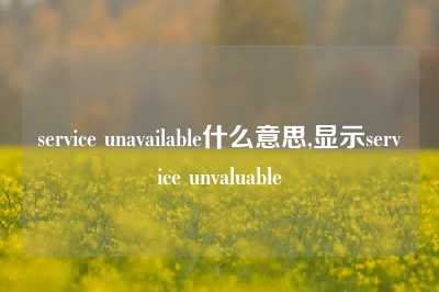 service unavailable什么意思,显示service unvaluable