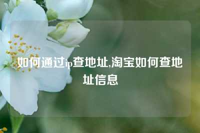 如何通过ip查地址,淘宝如何查地址信息