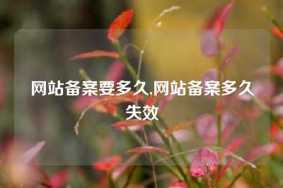 网站备案要多久,网站备案多久失效