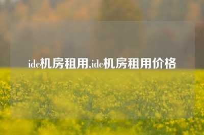 idc机房租用,idc机房租用价格