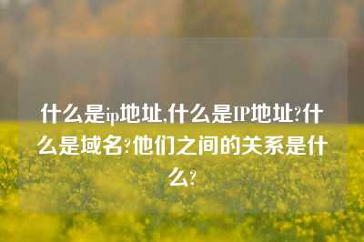 什么是ip地址,什么是IP地址?什么是域名?他们之间的关系是什么?