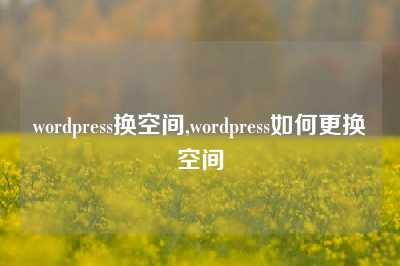 wordpress换空间,wordpress如何更换空间