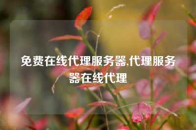 免费在线代理服务器,代理服务器在线代理