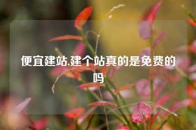 便宜建站,建个站真的是免费的吗